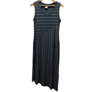 Cabi Tank Dress Womens Size XS Dia 5796 Gray Baby Blue Striped Asymmetric Maxi